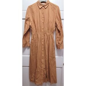 Mes Demoiselles Paris Long Sleeve Collared Button Down Midi Dress - Sz 40